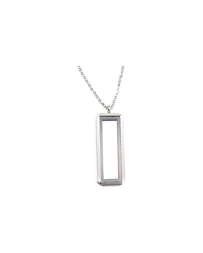 DIY Rectangle Glass Floating Living Memory Charms Locket Pendant Necklace 18 Inch Link Chain Jewelry for Women Girls (3) 4 $7...