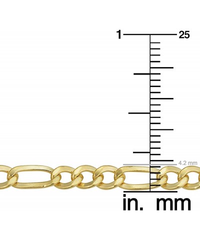 14k Yellow Gold Filled Solid Figaro Link Chain Necklace for Men and Women (3.3 mm, 4.2 mm, 5.2 mm, 6 mm, 7.8 mm or 8.6 mm) 24...