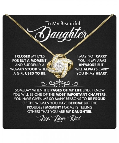 To My Daughter Necklace From Dad With Heartfelt Message & Elegant Box, Father Daughter Gifts from Dad, Birthday Gift for Daug...