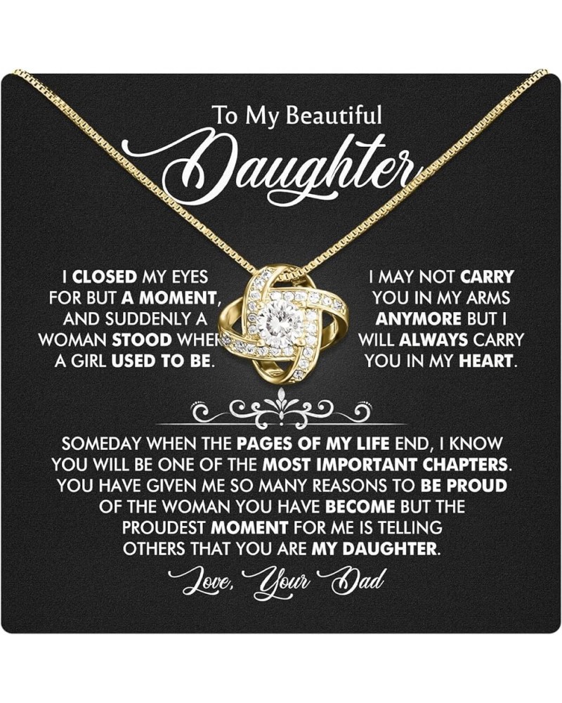 To My Daughter Necklace From Dad With Heartfelt Message & Elegant Box, Father Daughter Gifts from Dad, Birthday Gift for Daug...