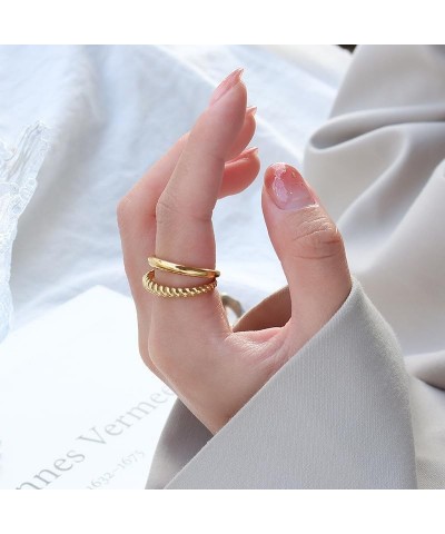 Gold Chunky Rings for Women Adjustable Silver Statement Rings Ball Dome Teardrop Rings Bold Wide Ring Thick Silver Rings Open...