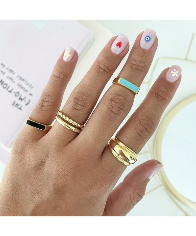 Gold Chunky Rings for Women Adjustable Silver Statement Rings Ball Dome Teardrop Rings Bold Wide Ring Thick Silver Rings Open...