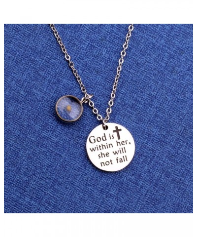 Mustard Seed Christian Gift God is Within Her She Will Not Fall Bracelet Necklace Psalm 46:5 Religious Jewelry necklace $9.15...