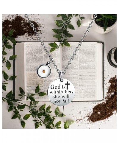 Mustard Seed Christian Gift God is Within Her She Will Not Fall Bracelet Necklace Psalm 46:5 Religious Jewelry necklace $9.15...