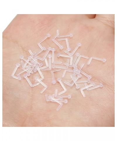 18G 20G 22G Clear Nose Studs Bioflex Nose Rings Retainer Acrylic Nose Rings for Work Spacer Plastic Nose Rings Retainer 2mm T...