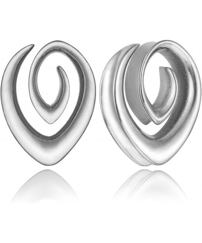 Saddle Plugs for Ears Gauges, 0g - 1 inch Spiral Gauges for Ears, Stainless Steel 316L Ear Tunnels Gauges for Men Ear Stretch...