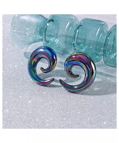 Glass Ear Tapers Plugs 2G-16mm Handmade Hanger Gauges Piercing Jewelry Set Black-0g(8mm) $9.50 Body Jewelry