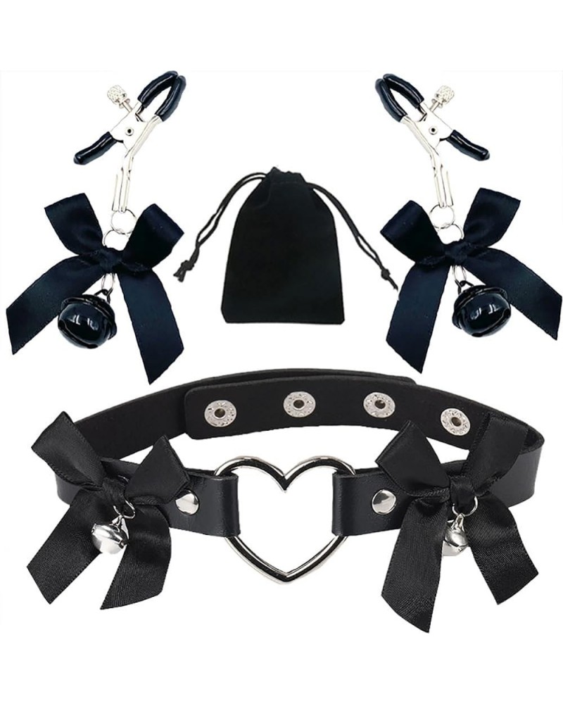 Bow Nipple Clamps Bells Sexual Pleasure Non Piercing Adjustable Chain Nipple Clip On Jewelry Breast Clamps Leather Bow Heart ...