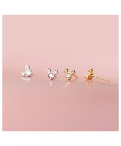 Cute Mini Mouse Stud Earrings S925 Sterling Silver for Women Little Girls Dainty CZ Crystal Diamond Tiny Statement Cartilage ...