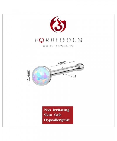 20g 6mm Surgical Steel, Gold IP Plated & Rose Gold IP Plated Synthetic Opal Top Nose Stud Steel/White $14.24 Body Jewelry