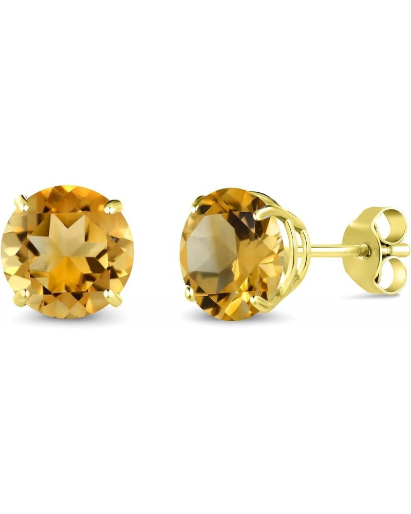 10K Yellow Gold Round 7MM Gemstone Birthstone Stud Earrings For Women Citrine, November $139.20 Others