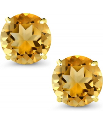 10K Yellow Gold Round 7MM Gemstone Birthstone Stud Earrings For Women Citrine, November $139.20 Others