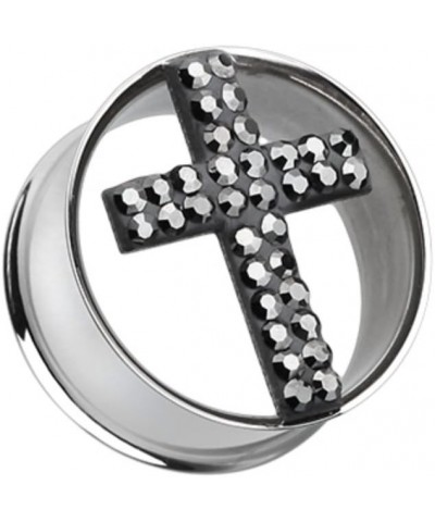 Glistening Cross Multi-Sprinkle Dot Tunnel WildKlass Ear Gauge Plug (Sold as Pairs) 1" (25mm) Black $16.11 Body Jewelry