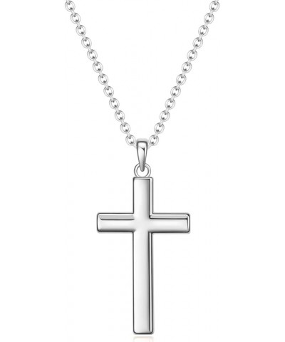 Girls Baptism Cross Necklace for Women,First Communion Gold Cross Necklaces Jewelry Gifts for Women Pure White Cross $11.19 N...