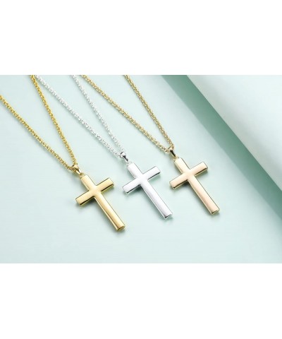 Girls Baptism Cross Necklace for Women,First Communion Gold Cross Necklaces Jewelry Gifts for Women Pure White Cross $11.19 N...