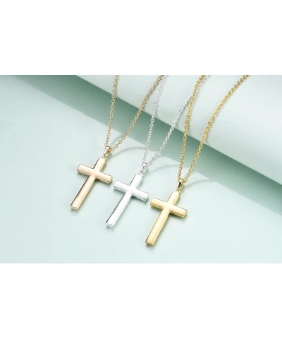 Girls Baptism Cross Necklace for Women,First Communion Gold Cross Necklaces Jewelry Gifts for Women Pure White Cross $11.19 N...