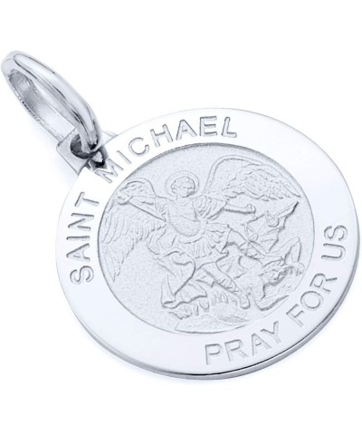 14k REAL Yellow OR White Gold Religious Saint Michael Medal Charm Pendant White Gold $81.60 Pendants