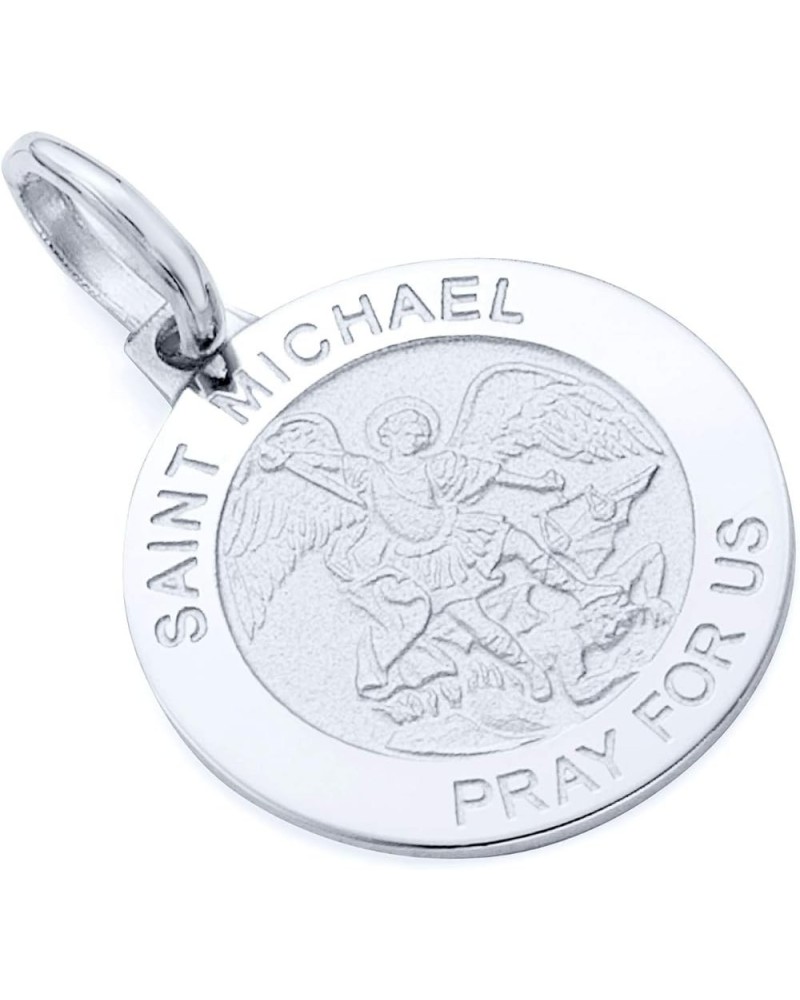 14k REAL Yellow OR White Gold Religious Saint Michael Medal Charm Pendant White Gold $81.60 Pendants