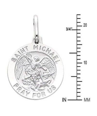 14k REAL Yellow OR White Gold Religious Saint Michael Medal Charm Pendant White Gold $81.60 Pendants