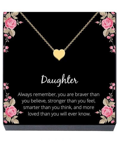 Christmas Presents and Gifts for Daughter Heart Necklace Jewelry Gift from Mom, Dad, "Braver, Stronger, Smarter, Loved" Quote...