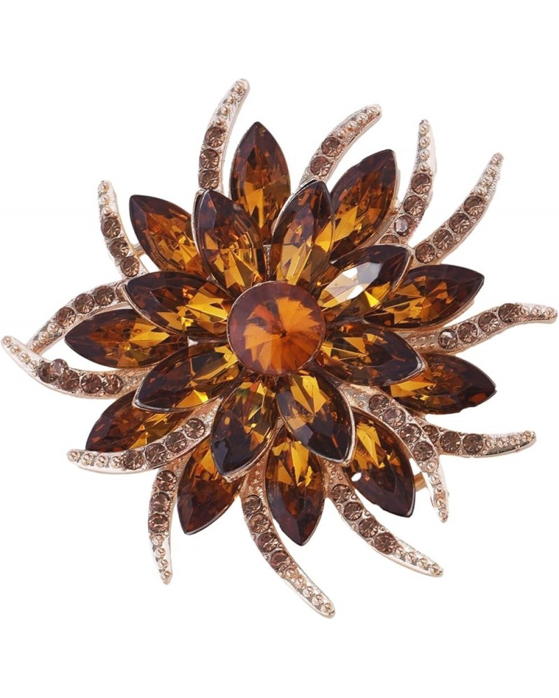 Vintage Women's Austrian Crystal Elegant Flower Brooch Poppy Brooch Wreath Wedding Broach Pin brown $8.99 Brooches & Pins