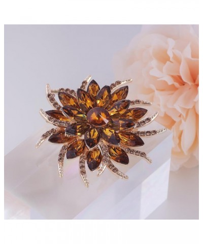 Vintage Women's Austrian Crystal Elegant Flower Brooch Poppy Brooch Wreath Wedding Broach Pin brown $8.99 Brooches & Pins