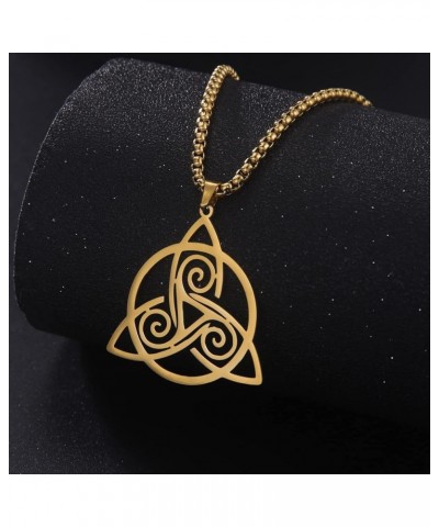 Celtic Spiral Knot Necklace Triple Spiral Triskele Celtic Pendant Necklace Spiral Trinity Knot Necklace Good Luck Irish Celti...