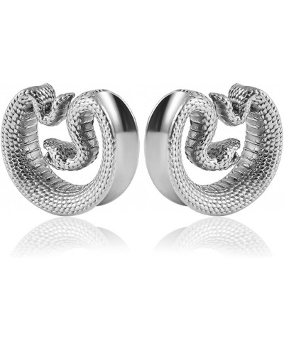 2PCS Ear Gauges Snake Saddle Ear Plugs Tunnels Stainless Steel Hypoallergenic Earrings Body Piercing for Ear Expander 22mm(7/...