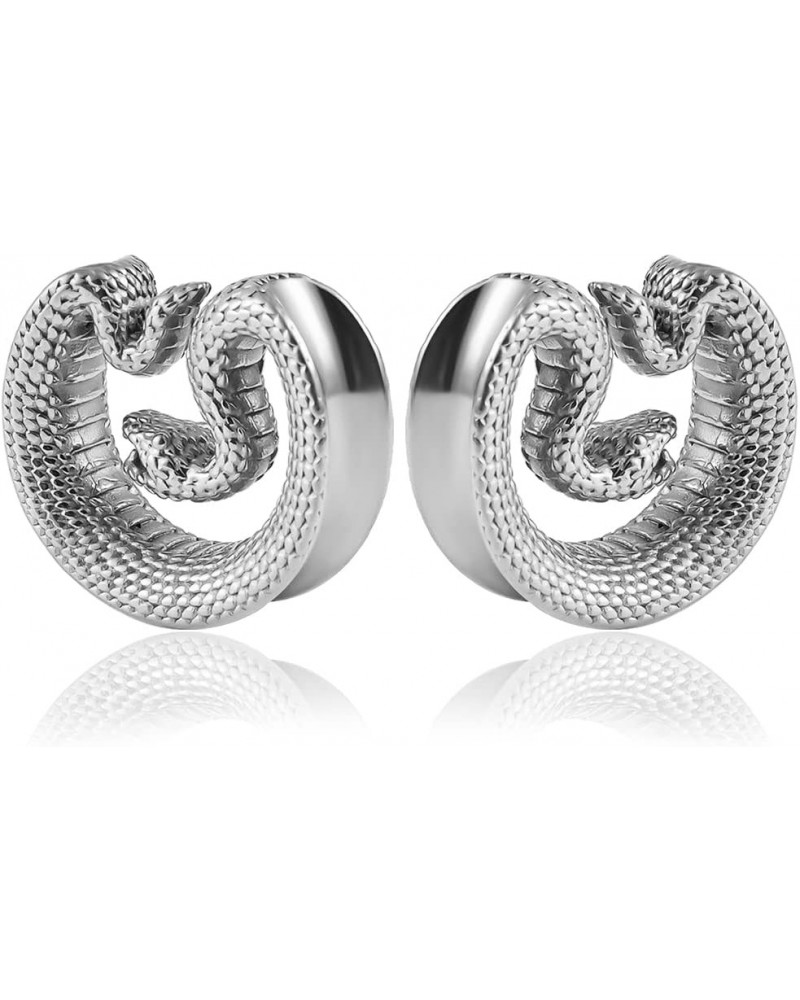 2PCS Ear Gauges Snake Saddle Ear Plugs Tunnels Stainless Steel Hypoallergenic Earrings Body Piercing for Ear Expander 22mm(7/...