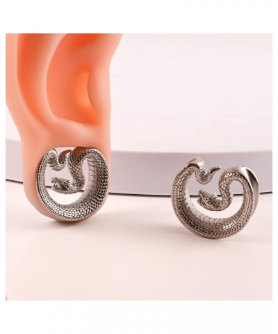 2PCS Ear Gauges Snake Saddle Ear Plugs Tunnels Stainless Steel Hypoallergenic Earrings Body Piercing for Ear Expander 22mm(7/...