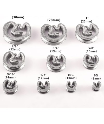 2PCS Ear Gauges Snake Saddle Ear Plugs Tunnels Stainless Steel Hypoallergenic Earrings Body Piercing for Ear Expander 22mm(7/...