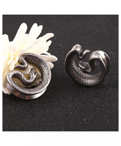 2PCS Ear Gauges Snake Saddle Ear Plugs Tunnels Stainless Steel Hypoallergenic Earrings Body Piercing for Ear Expander 22mm(7/...