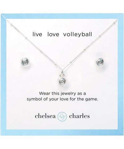 CC Sport Necklace and Earrings Gift Sets Volleyball Gift Set Silver $28.70 Jewelry Sets