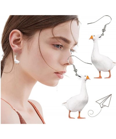 2 Pairs Acrylic Farm Animal Earrings Cute Animal Acrylic Earrings Set Funny Snail Goose Cow Chicken Dangle Drop Earrings for ...