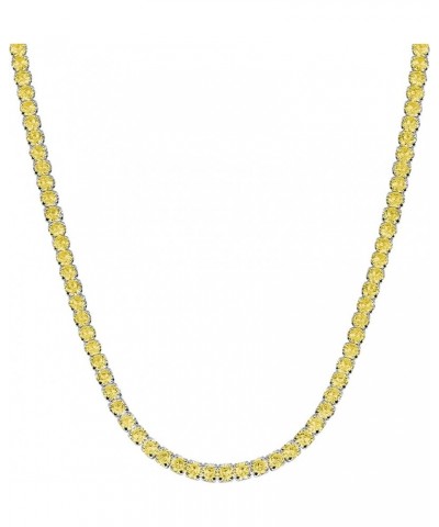 18K Gold Plated Cubic Zirconia Round 4MM Classic Tennis 18 Inches Chain Necklace For Women, Girls & Men Comes With a Gift Box...