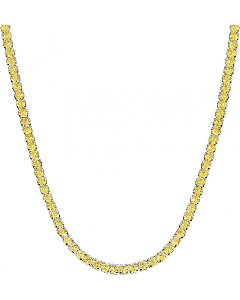 18K Gold Plated Cubic Zirconia Round 4MM Classic Tennis 18 Inches Chain Necklace For Women, Girls & Men Comes With a Gift Box...