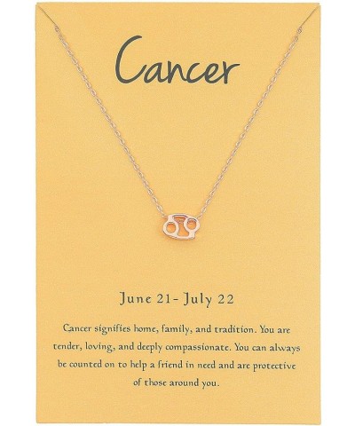 18K Gold Plated 12 Zodiac Sign Letter Pendant Necklace for Women Girls, 18" Birthday Gift Cancer: 6.21-7.22 Rose Gold $10.63 ...