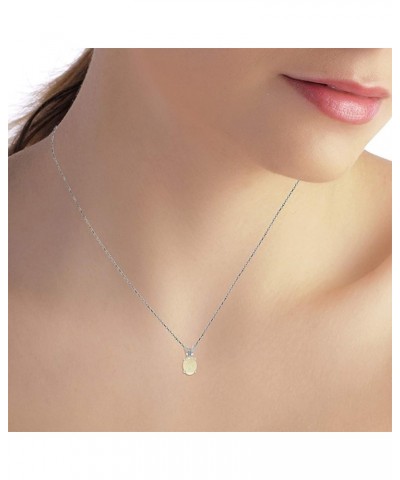 14k Yellow, White, Rose Gold Oval-shaped Natural Opal Pendant Necklace White Gold 14 Inches $81.18 Necklaces