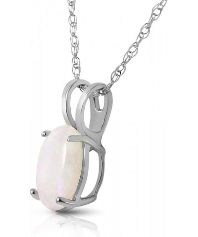 14k Yellow, White, Rose Gold Oval-shaped Natural Opal Pendant Necklace White Gold 14 Inches $81.18 Necklaces