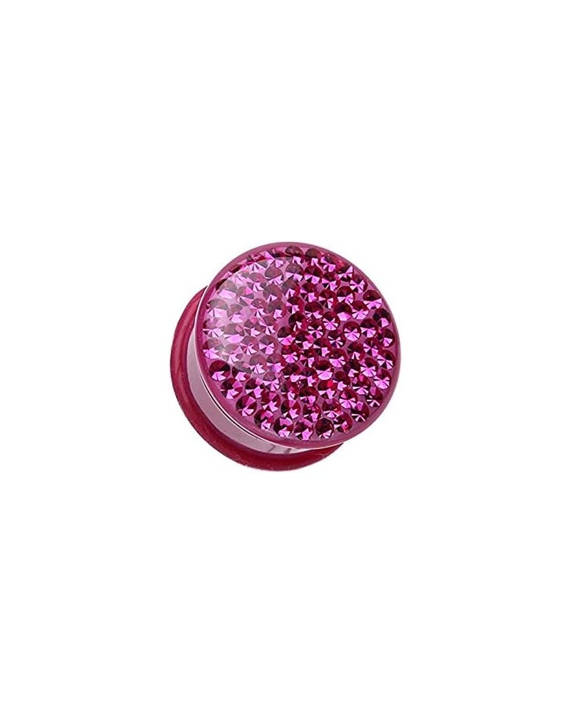 Brilliant Sparkles Color Body Single Flared Ear Gauge Plug 7/16" (11mm), Fuchsia $16.23 Body Jewelry