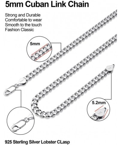 925 Sterling Silver Cuban Chain 3.5/4/5mm Necklace for Men Gold Cuban Link Curb Chain for Women 16-30 Inches 18 5mm Silver $1...