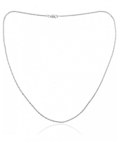 Sterling Silver 2mm Twisted Rock Chain Necklace For Women, Size 14" - 36" Italy Sterling Silver 18.0 Inches $12.00 Necklaces