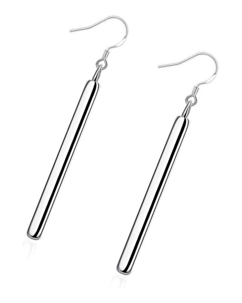 Minimalist Sterling Silver Plated Drop Dangle Earrings Bar Earrings Line Simplify Earrings Style A $6.50 Earrings