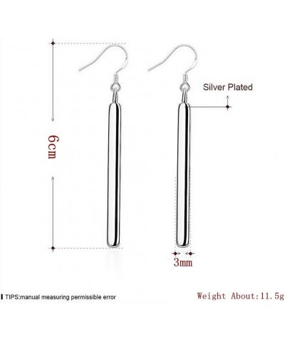 Minimalist Sterling Silver Plated Drop Dangle Earrings Bar Earrings Line Simplify Earrings Style A $6.50 Earrings