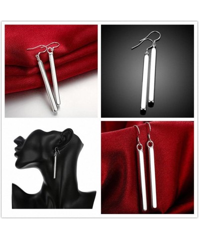 Minimalist Sterling Silver Plated Drop Dangle Earrings Bar Earrings Line Simplify Earrings Style A $6.50 Earrings