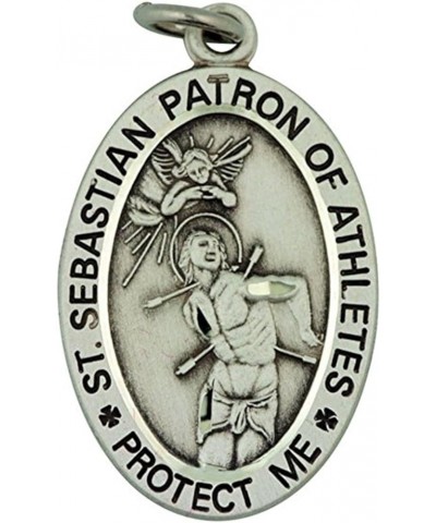 Sterling Silver Saint St Sebastian Female Sports Athlete Medal Pendant, 7/8 Inch Swimming $28.30 Pendants