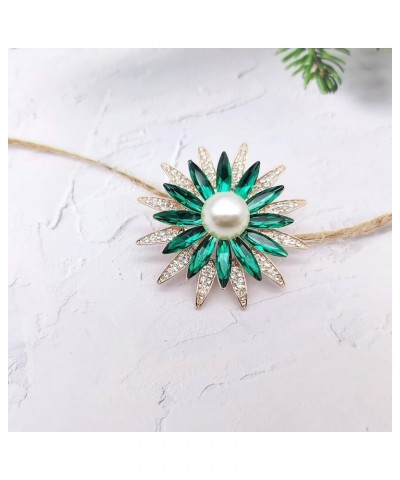 Flower Brooches Pins for Women Fashion Brooch for Women, Floral Women's Brooches & Pins Elegant Crystals Rhinestone Women Cor...