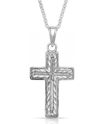 Women's Captured in The Faith Cross Necklace Silver One Size $30.70 Necklaces