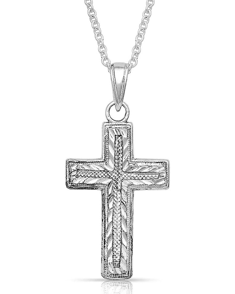 Women's Captured in The Faith Cross Necklace Silver One Size $30.70 Necklaces