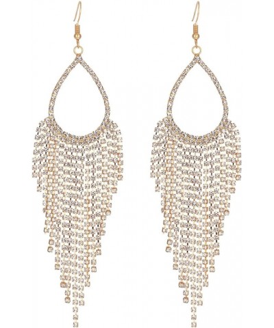 Chandelier Tassel Linear Dangle Drop Earrings for Women Rhinestone Earring Austrian Crystal Wedding Party Boho Long Chain 252...